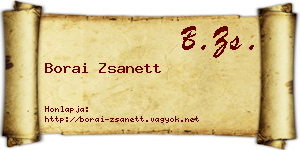 Borai Zsanett névjegykártya