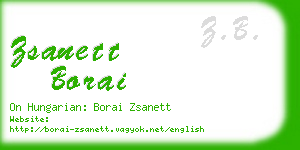 zsanett borai business card